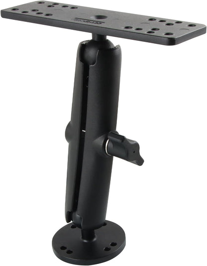 RomHaus Marine-Grade Metal Fish Finder Mount for Boat with B Size Ball 1"/25mm, 5.91" Arm and Universal Fish Finder Mounting Plate, Drilled Base, Compatible with Garmin, Lowrance, Humminbird and More