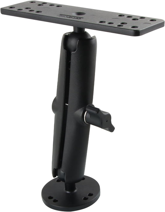 RomHaus Marine-Grade Metal Fish Finder Mount for Boat with B Size Ball 1"/25mm, 5.91" Arm and Universal Fish Finder Mounting Plate, Drilled Base, Compatible with Garmin, Lowrance, Humminbird and More