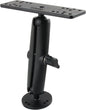 RomHaus Marine-Grade Metal Fish Finder Mount for Boat with B Size Ball 1"/25mm, 5.91" Arm and Universal Fish Finder Mounting Plate, Drilled Base, Compatible with Garmin, Lowrance, Humminbird and More