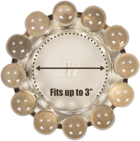 Smoky Glass Bubble Candle Dish – Modern Decorative Candle Holder for Votives, Tea Lights & Diffusers, Small Tabletop Glass Tray (5" Diameter)