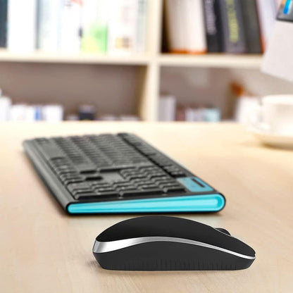 Wireless Mouse, Vssoplor 2.4G Slim Portable Computer Mice with Nano Receiver for Notebook, PC, Laptop, Computer-Black and Silver