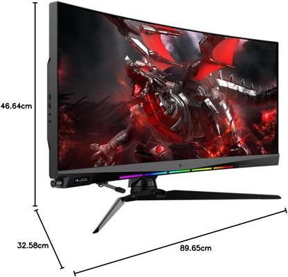 MSI Optix MAG342CQR 1500R Curvature 21:9 Aspect Ratio Narrow Bezel 1ms 3440x1440(UWQHD) 144Hz Refresh Rate Tilt/Swivel/Height/Pivot Adjustment 34" AMD Freesync Gaming Curved Monitor, Black, Pack of 1
