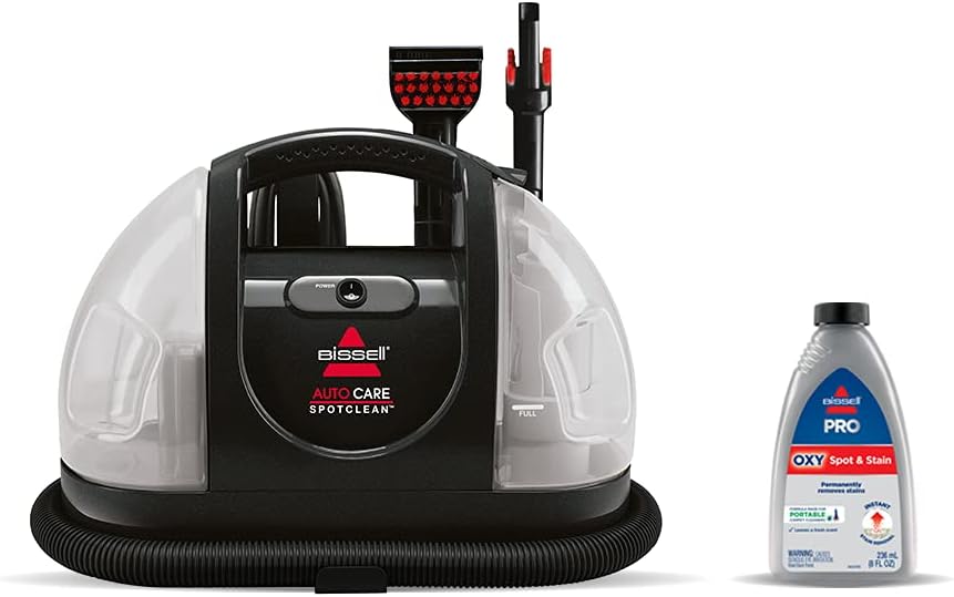 BISSELL - Portable Carpet Cleaner - Little Green Carpet & Upholstery Machine - 48oz Capacity with Stain Brush and self-Cleaning Hydro-Rinse Tool for Home and Automotive use