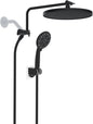 Metal Thickness Shower Head, 10'' High Pressure Rainfall Shower Head/Handheld Showerhead Combo with 12'' Adjustable Shower Extension Arm, 7-Spray, 71'' Hose, Showerhead Holder, Matte Black