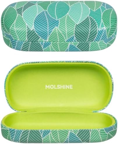 molshine Hard Shell Leather Sunglasses Case,Classic Large Glasses Case for Women Men,Sunglass Eyeglasses