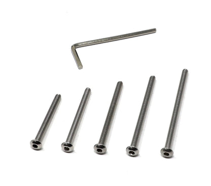 iexcell 50 Pcs M6 x 20mm Thread Pitch 1 mm Stainless Steel 304 Hex Socket Button Head Cap Screws Bolts Kit