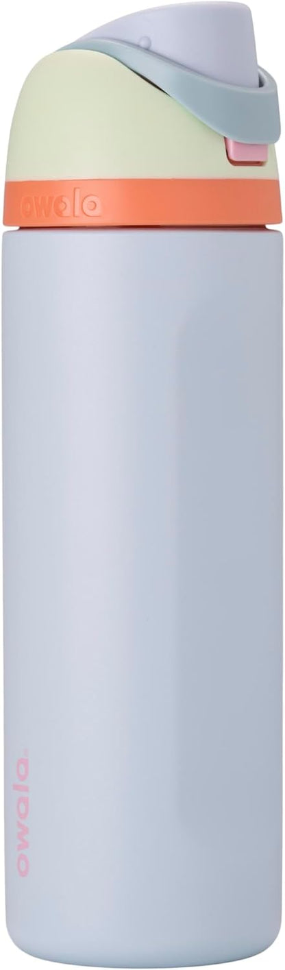 Owala FreeSip Insulated Stainless Steel Water Bottle with Straw for Sports and Travel, BPA-Free, 24-oz, Very, Very Dark
