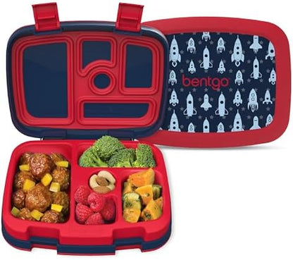 Bentgo Kids Prints (Unicorn) - Leak-Proof, 5-Compartment Bento-Style Kids Lunch Box - Ideal Portion Sizes for Ages 3 to 7 - BPA-Free and Food-Safe Materials
