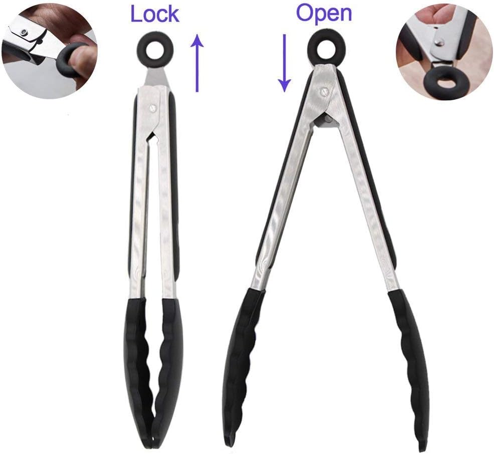 Purilite Select Silicone &amp; Stainless Steel Kitchen Tongs