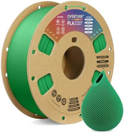 OVERTURE PLA Filament 1.75mm PLA 3D Printer Filament, 1kg Cardboard Spool (2.2lbs), Dimensional Accuracy +/- 0.02mm, Fit Most FDM Printer (Black 1-Pack)