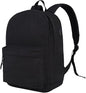 SUPACOOL Casual Laptop Backpack with USB Charging Port for Men and Women, School Bookbag for College, Lightweight Pack Back(Dark Black)