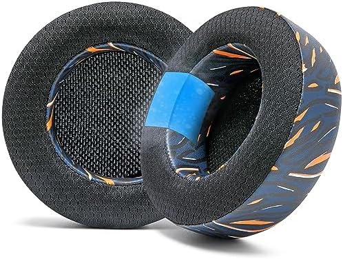 WC Freeze Virtuoso - Hybrid Fabric Cooling Gel Replacement Earpads for Corsair Virtuoso Gaming Headset, Made by Wicked Cushions, Improved Durability, Thickness and Sound Isolation |90s Black