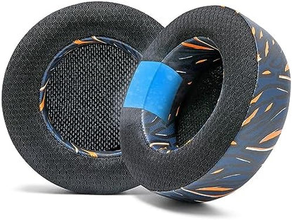 WC Freeze Virtuoso - Hybrid Fabric Cooling Gel Replacement Earpads for Corsair Virtuoso Gaming Headset, Made by Wicked Cushions, Improved Durability, Thickness and Sound Isolation | 90s White