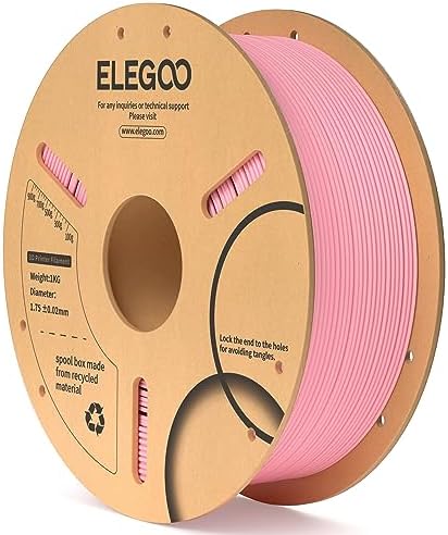 ELEGOO PLA Filament 1.75mm Black 1KG,3D Printer Filament Dimensional Accuracy +/- 0.02mm,1kg Cardboard Spool(2.2lbs) 3D Printing Filament Fits for Most FDM 3D Printers