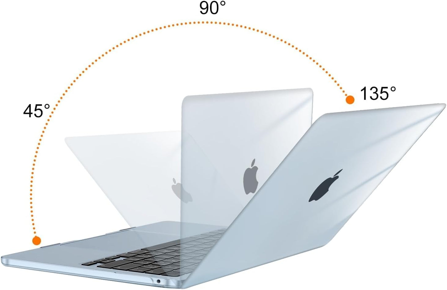 MOSISO Compatible with MacBook Air 13 inch Case 2025 2024 2023 2022 M4 A3240 M3 A3113 M2 A2681, Plastic Hard Shell&Keyboard Cover&Screen Film&Pouch for MacBook Air 13.6 inch Case, Crystal Clear