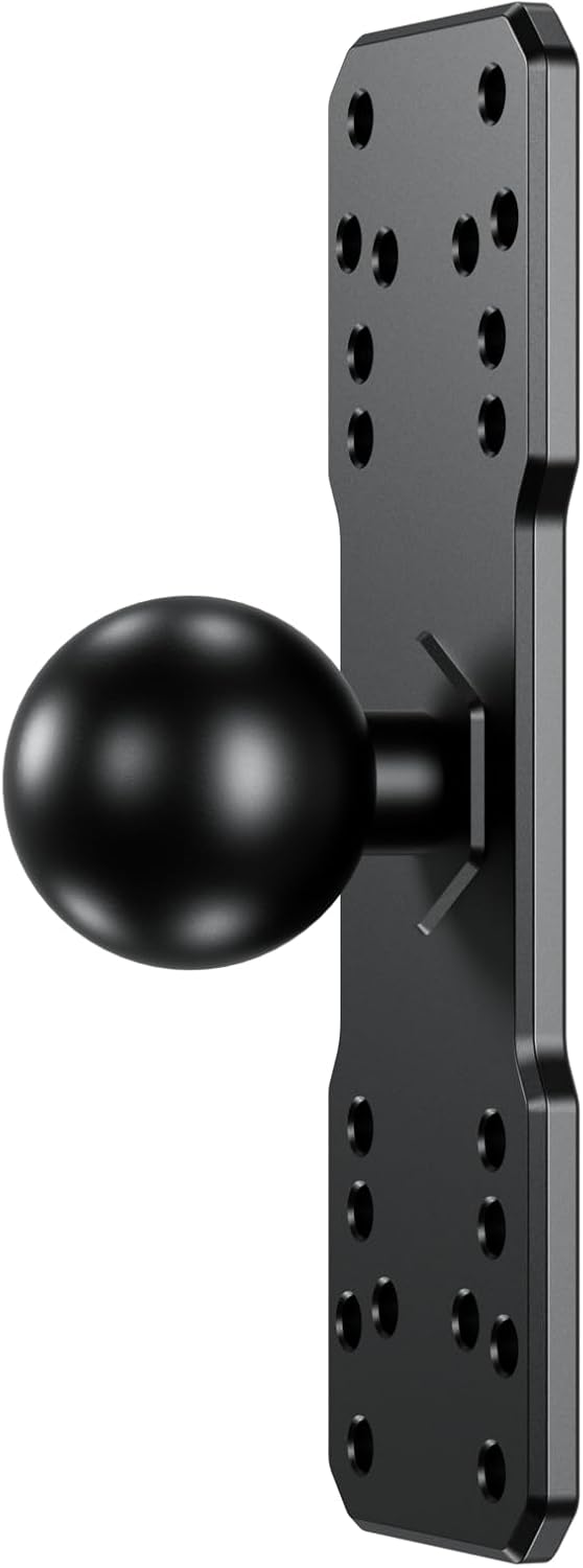 BRCOVAN Aluminum Alloy Marine Electronic Plate with 1.5'' TPU Ball for RAM Mounts C Size Double Socket Arm for Garmin/Humminbird/Lowrance GPS Chartplotters, Fishfinders and Marine Electronic Mount