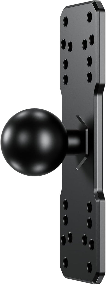 BRCOVAN Aluminum Alloy Marine Electronic Plate with 1.5'' TPU Ball for RAM Mounts C Size Double Socket Arm for Garmin/Humminbird/Lowrance GPS Chartplotters, Fishfinders and Marine Electronic Mount