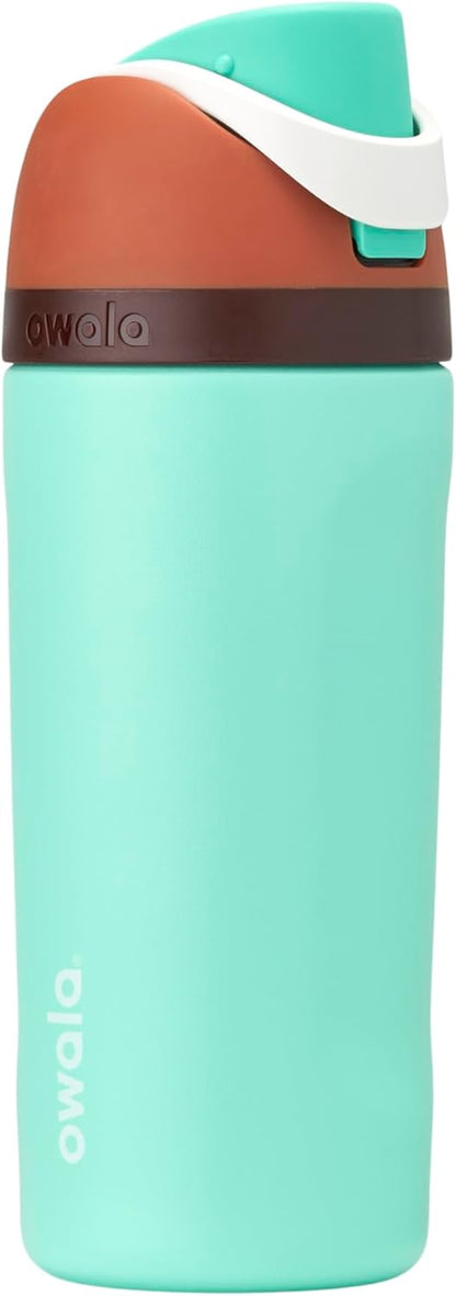 Owala FreeSip Insulated Stainless Steel Water Bottle with Straw for Sports and Travel, BPA-Free, 24-oz, Very, Very Dark