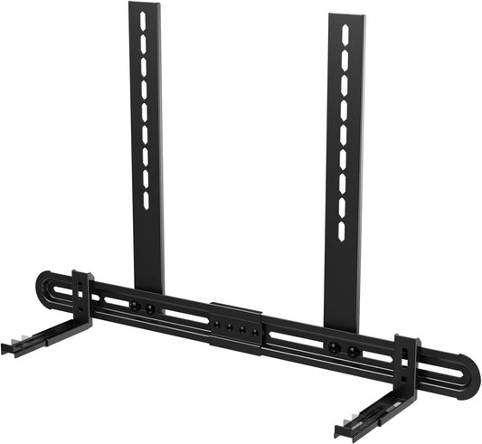 USX MOUNT Universal Soundbar Mount to TV, Sound Bar Wall Mount Bracket Above or Under TV, Up to 13 Lbs, Removable No-Slip Base Holder Extends 3.46”-6.06, Easy to Install, XAS002