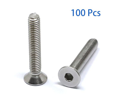 iexcell 5 Pcs M8 x 80mm Thread Pitch 1.25 mm Stainless Steel 304 Hex Socket Flat Head Cap Screws Bolts Kit