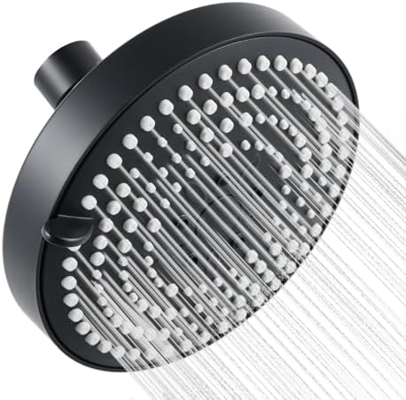 OFFO Shower Head, High Pressure Shower Head with 6 Mode, Fixed Showerheads for Strong Water Flow & Relaxing Shower Experience, Chrome