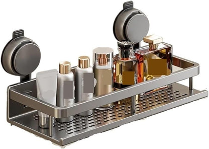 No Drill Bathroom Suction Cup Shelf, Shower Caddy Organizer for Shampoo & Soap