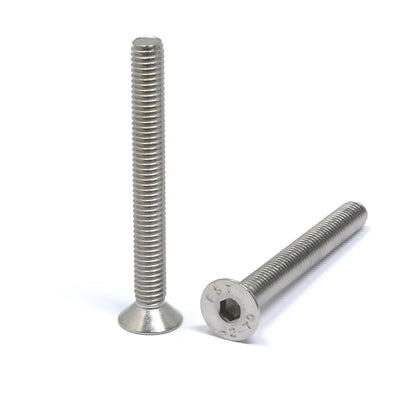 iexcell 5 Pcs M8 x 80mm Thread Pitch 1.25 mm Stainless Steel 304 Hex Socket Flat Head Cap Screws Bolts Kit