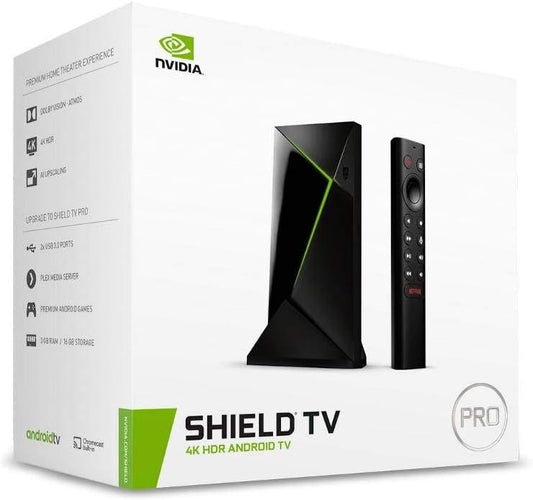 NVIDIA SHIELD Android TV Pro | 4K HDR Streaming Media Player, High Performance, Dolby Vision, 3GB RAM, 2x USB, Works with Alexa, Black