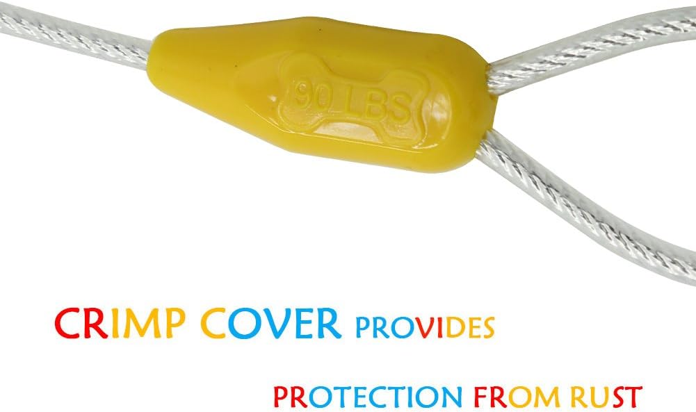 Petest 25ft Reflective Tie-Out Cable for Small Dogs Up to 35 Pounds
