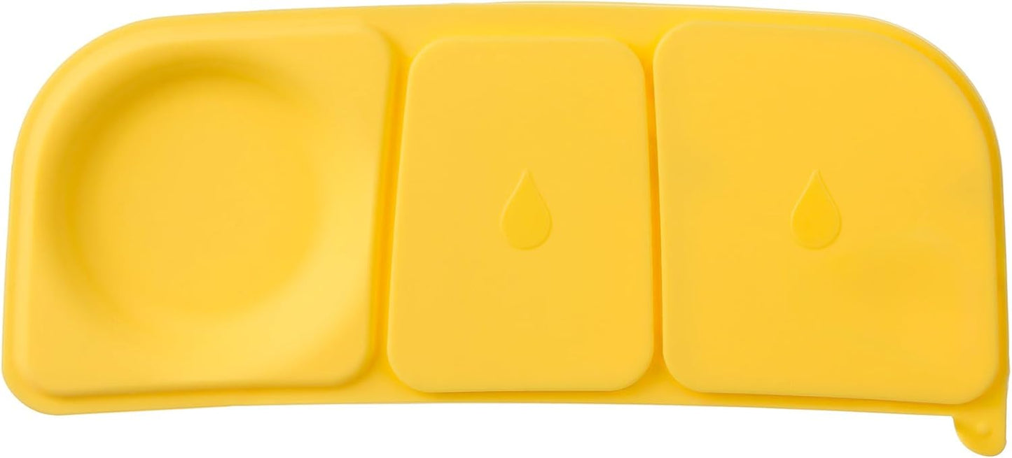 b.box 5-Compartment bento Style Lunch Box for Kids, Toddlers, Childrens, BPA-Free Food Storage Container with Cooler Pack, ON-The-GO Food Box with Handles Included Custom Divider, Lemon Twist