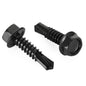 #10 x 1 Hex Washer Head Self Tapping Drilling Screws Black Oxidized, 410 Stainless Steel, 100 PCS