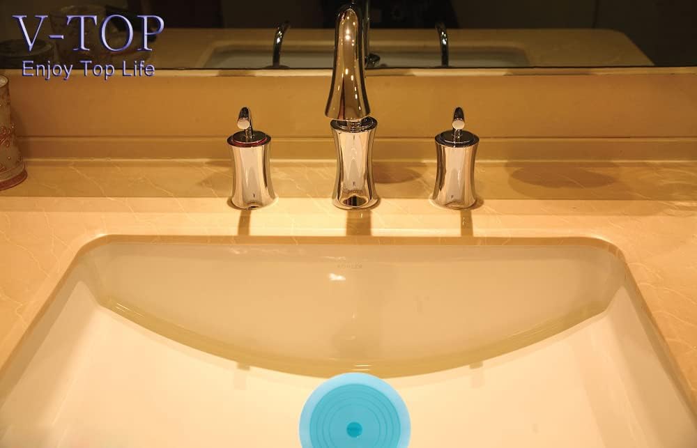 V-TOP Tub Stopper 2 Pack, 6 inches Large Silicone Drain Plug Hair Stopper Flat Suction Cover for Kitchen Bathroom Accessories and Laundry