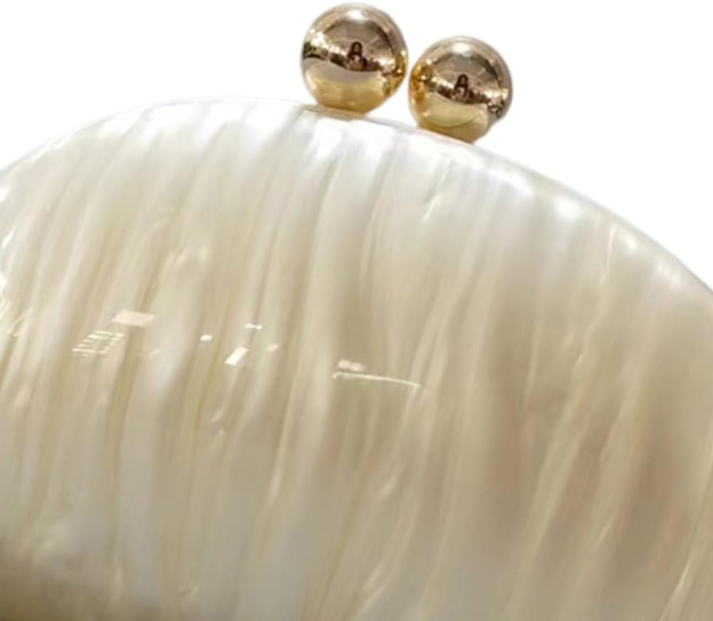 AZURAOKEY Sparkly Acrylic Evening Seashell Clutch Purse for Women Acrylic Evening Clutch Bag for Wedding Cocktail Party