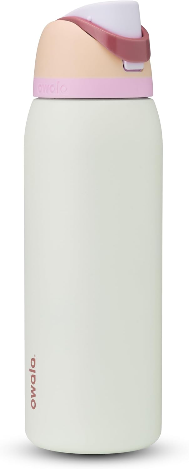 Owala FreeSip Insulated Stainless Steel Water Bottle with Straw for Sports and Travel, BPA-Free, 24-oz, Very, Very Dark