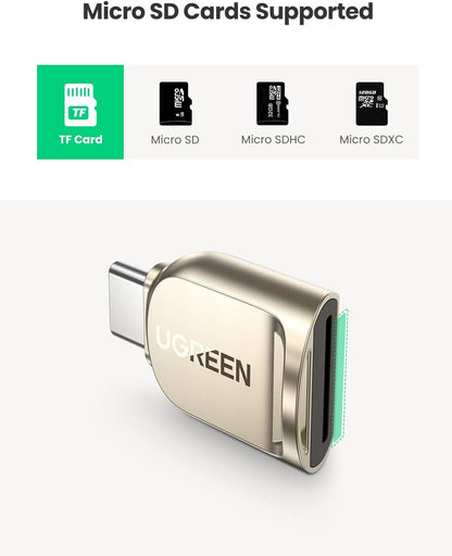 UGREEN Micro SD Card Reader USB C Memoery Card Adapter for TF, Micro SDXC SDHC UHS-I for Mac, Windows, Lixus PC, Galaxy Note 20, S20