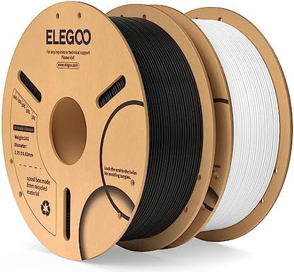 ELEGOO PLA Filament 1.75mm Black 1KG,3D Printer Filament Dimensional Accuracy +/- 0.02mm,1kg Cardboard Spool(2.2lbs) 3D Printing Filament Fits for Most FDM 3D Printers