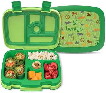 Bentgo Kids Prints (Unicorn) - Leak-Proof, 5-Compartment Bento-Style Kids Lunch Box - Ideal Portion Sizes for Ages 3 to 7 - BPA-Free and Food-Safe Materials