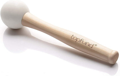 TOPFUND F Note Crystal Singing Bowl Heart Chakra 8 inch with Heavy Duty Carrying Case and Suede Striker