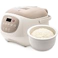 Joydeem - FD20S-W Ceramic Rice Cooker 3 Cups Uncooked Rice Cooker with Pure Ceramic Inner Pot, 24 Hours, 2 L, White