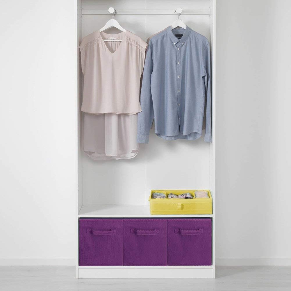 ShellKingdom Storage Bins, Foldable Fabric Storage Cubes And Cloth Organizer Drawer For Closet And Toys, 6 Pack (Lavender+Light Blue+Pink)