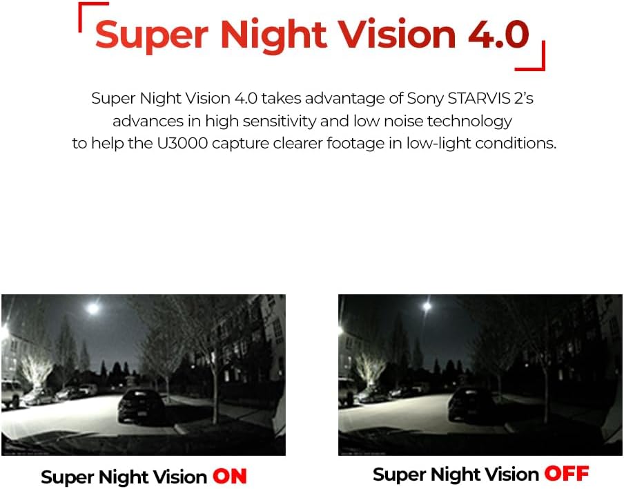 THINKWARE U3000 2CH 4K Front Dash Cam, 2K Rear Cam, STARVIS 2 Sensor Super Night Vision, Car Camera 5GHZ Wi-Fi GPS Radar Buffered Parking Mode CPL Filter Red Light Speed Camera Alerts OBD Cable