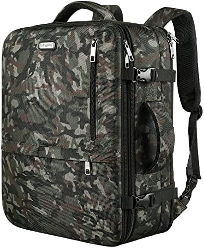 Mogplof Carry on Backpack, Airline Flight Approved Travel Backpack for Men, WOmen 40L Extra Large Expandable Water Resistant Backpack Lightweight Daypack Perfect Fit for 17 17.3 Inch Laptop, Black