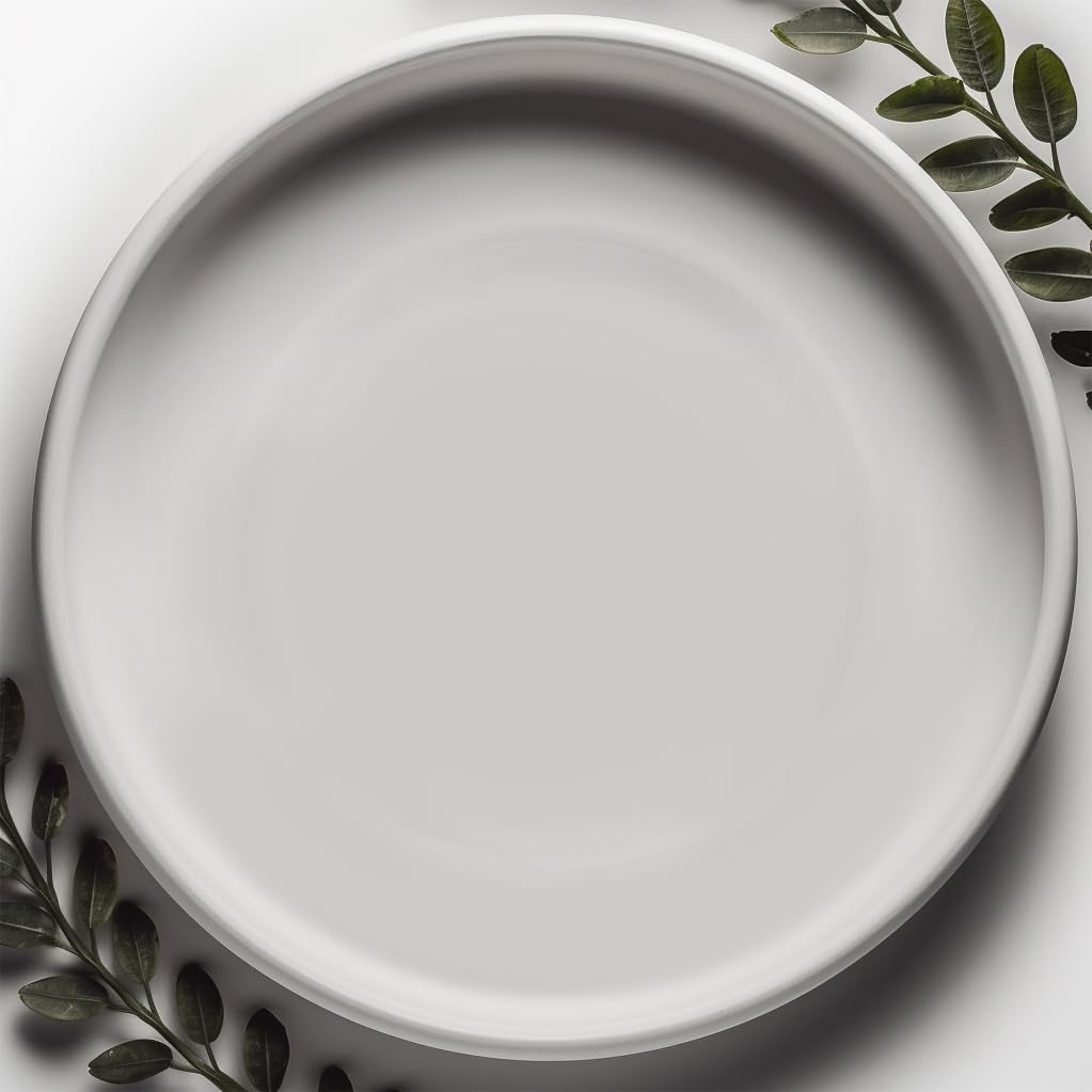 Heavy Duty Ceramic Black Plant Saucer - with Silicone Feet for Added Surface Protection - Scratch-Resistant Plant Drip Trays for Pots 8.3" at the Base or Less, Plant Plate, 7-8 Inch Plant Saucer