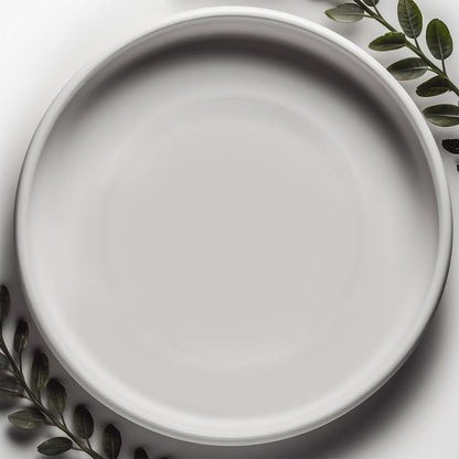 Heavy Duty Ceramic Black Plant Saucer - with Silicone Feet for Added Surface Protection - Scratch-Resistant Plant Drip Trays for Pots 8.3" at the Base or Less, Plant Plate, 7-8 Inch Plant Saucer