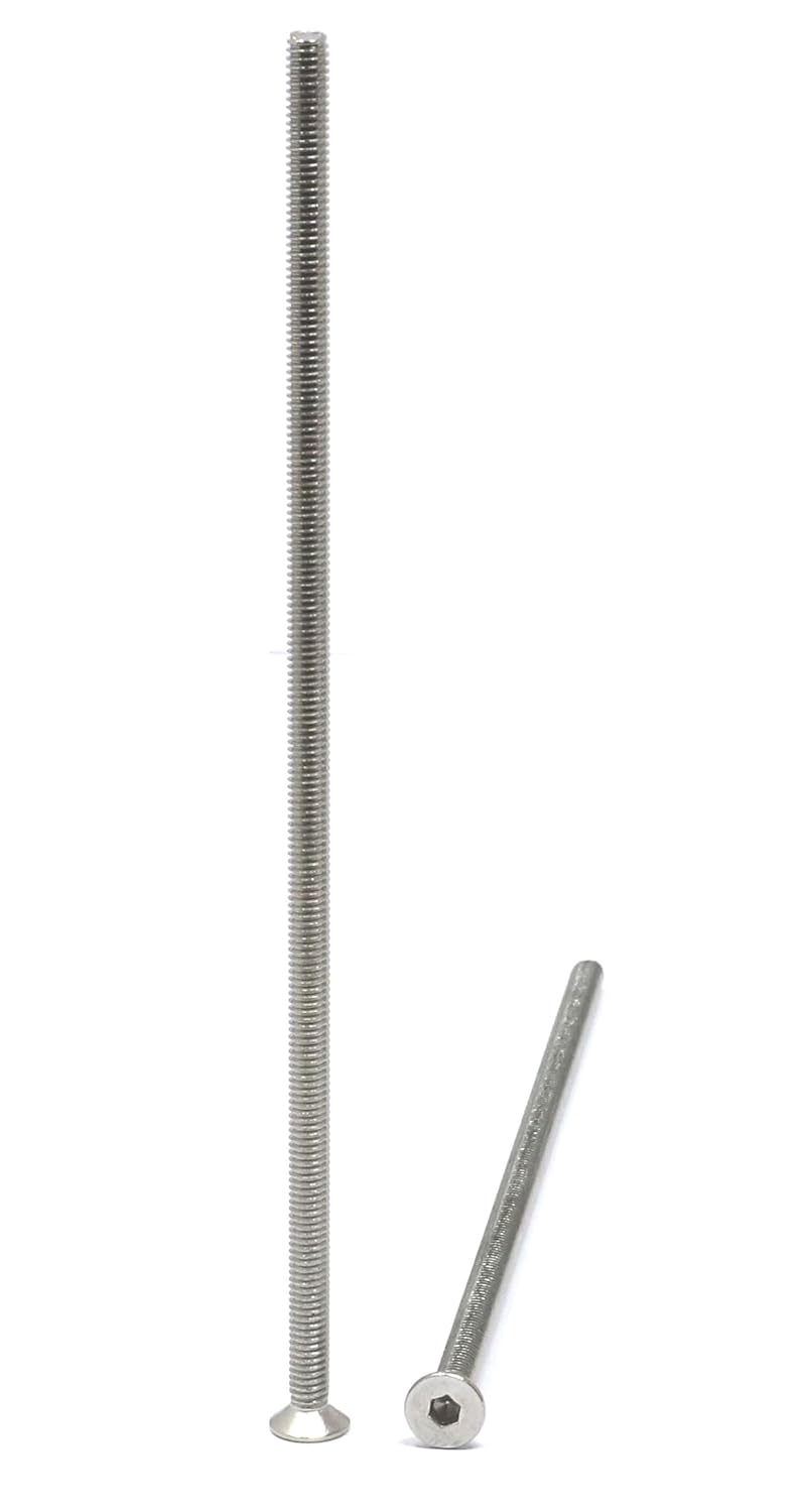 iexcell 5 Pcs M8 x 80mm Thread Pitch 1.25 mm Stainless Steel 304 Hex Socket Flat Head Cap Screws Bolts Kit