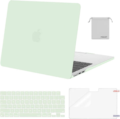 MOSISO Compatible with MacBook Air 13 inch Case 2025 2024 2023 2022 M4 A3240 M3 A3113 M2 A2681, Plastic Hard Shell&Keyboard Cover&Screen Film&Pouch for MacBook Air 13.6 inch Case, Crystal Clear