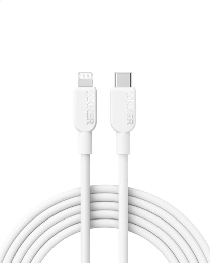 Anker USB C to Lightning Cable, 310 USB-C to Lightning Cable(White,10ft), MFi Certified, Fast Charging Cable for iPhone 14 Plus 14 14 Pro Max 13 13 Pro 12 11 X XS XR (Charger Not Included) - PuriLite