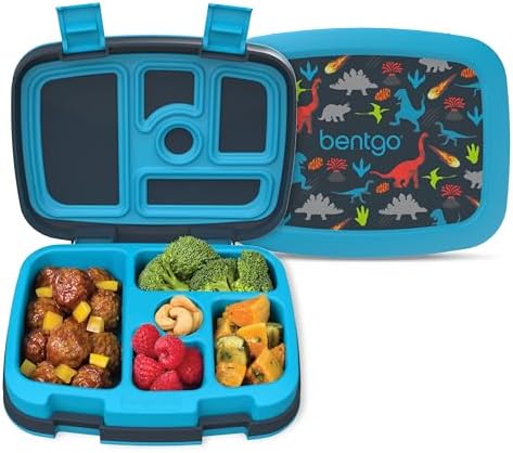 Bentgo Kids Prints (Unicorn) - Leak-Proof, 5-Compartment Bento-Style Kids Lunch Box - Ideal Portion Sizes for Ages 3 to 7 - BPA-Free and Food-Safe Materials