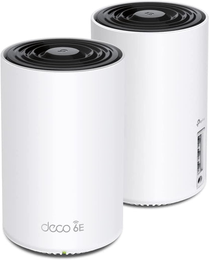 TP-Link Deco BE11000 Tri-Band WiFi 7 Mesh (Deco BE65 Pro) - 11 Gbps, 6 GHz/5 GHz/2.4 GHz Bands, 5 Gbps Ports, MLO, 320 MHz Channels, HomeShield, Universal Compatibility - 2-Pack