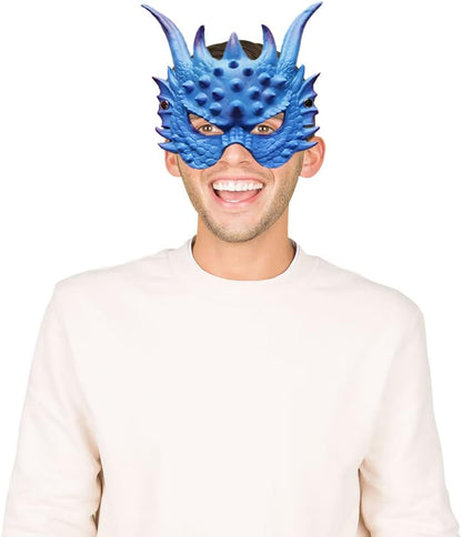 Dragon Mask Unisex-adult Cosplay Mask Masquerade Foam Half Face Mask for Halloween Party Cosplay Costume (Blue)
